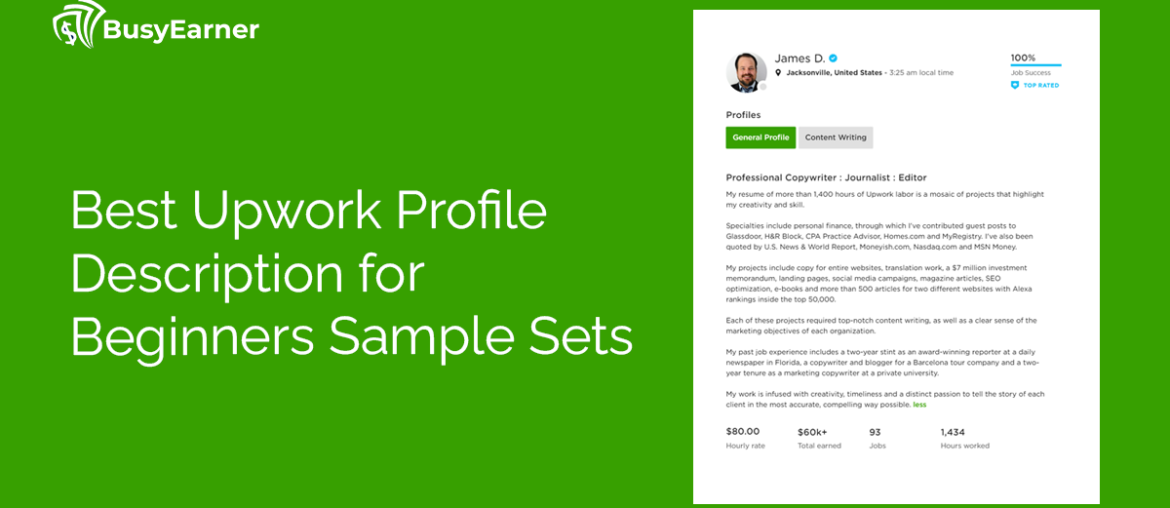 Best Upwork Profile Description for Beginners Sample Sets
