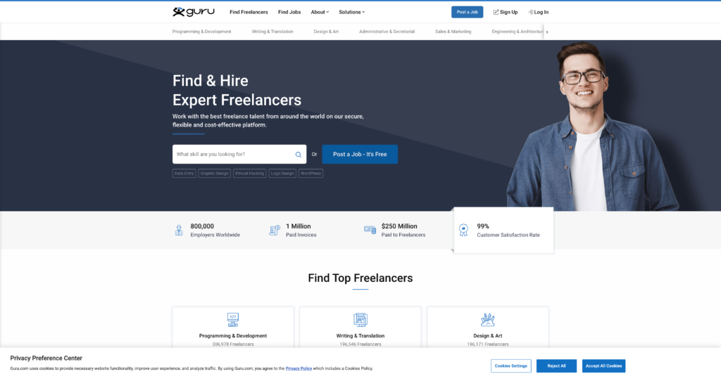 Guru is another best 5 fiverr alternative