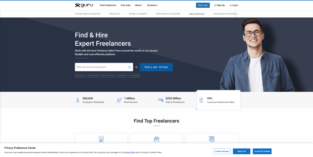 Sites like Upwork is Guru